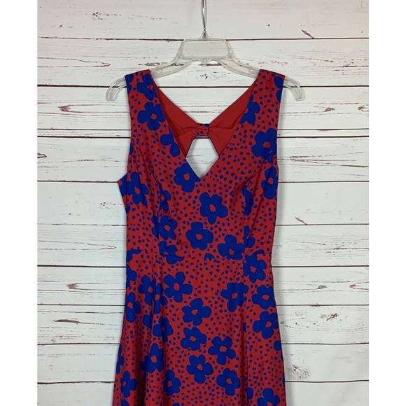 Modcloth Red and Blue Floral Dress - Picture 2 of 12